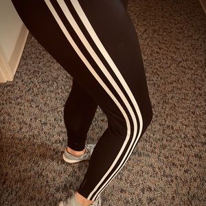 Adidas Women’s Black Stripped Climalite Leggings L